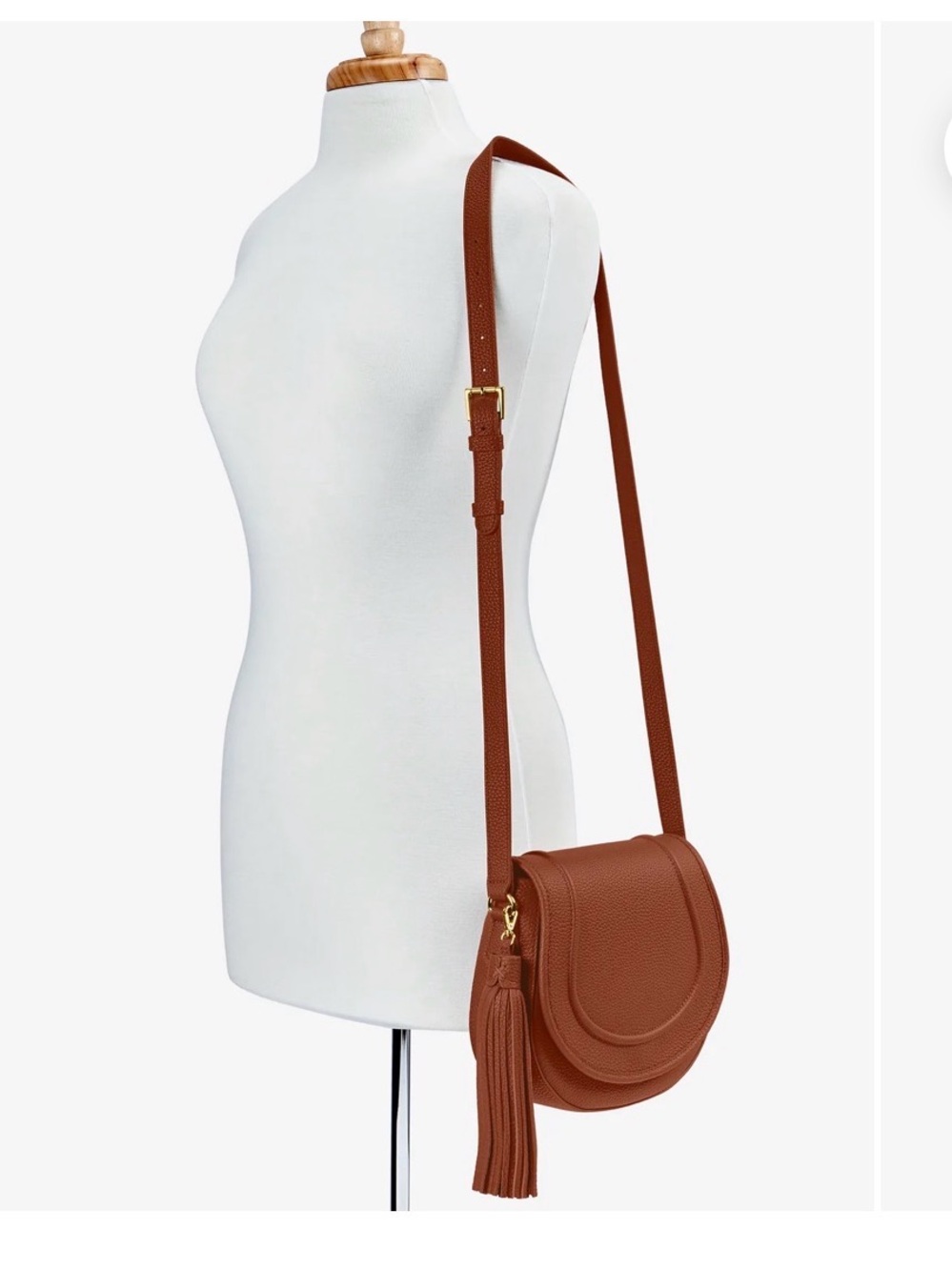 GiGi New York Jenni Saddle Crossbody Bag - Saddle Brown - Picture 2 of 8